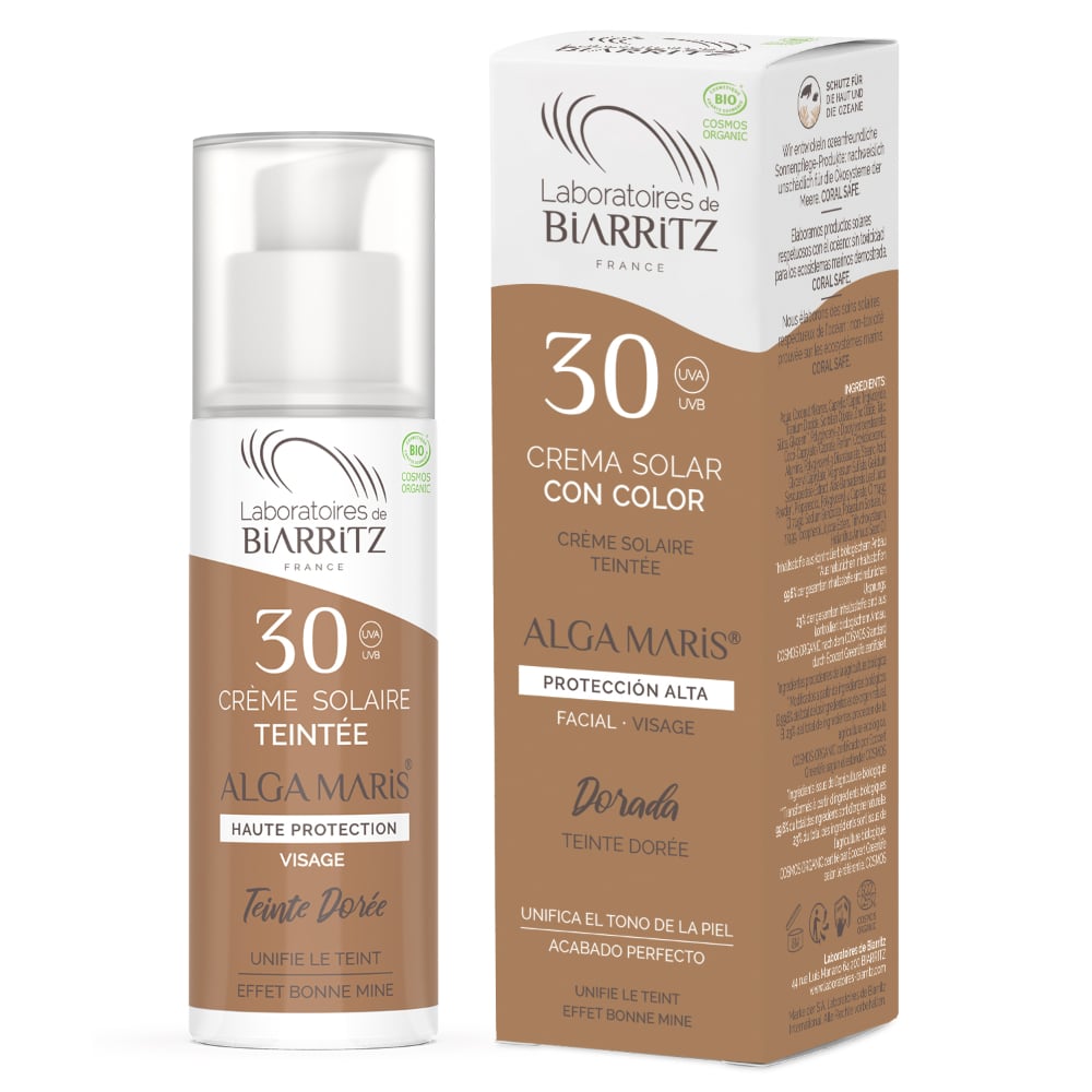 Laboratoires de Biarritz Crema Solar Facial Color Dorado SPF30 50ml