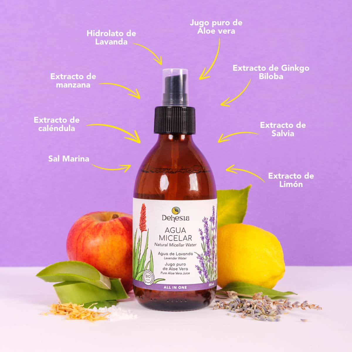 Dehesia Agua Micelar BIO -All In One- con Lavanda y Aloe vera 250ml