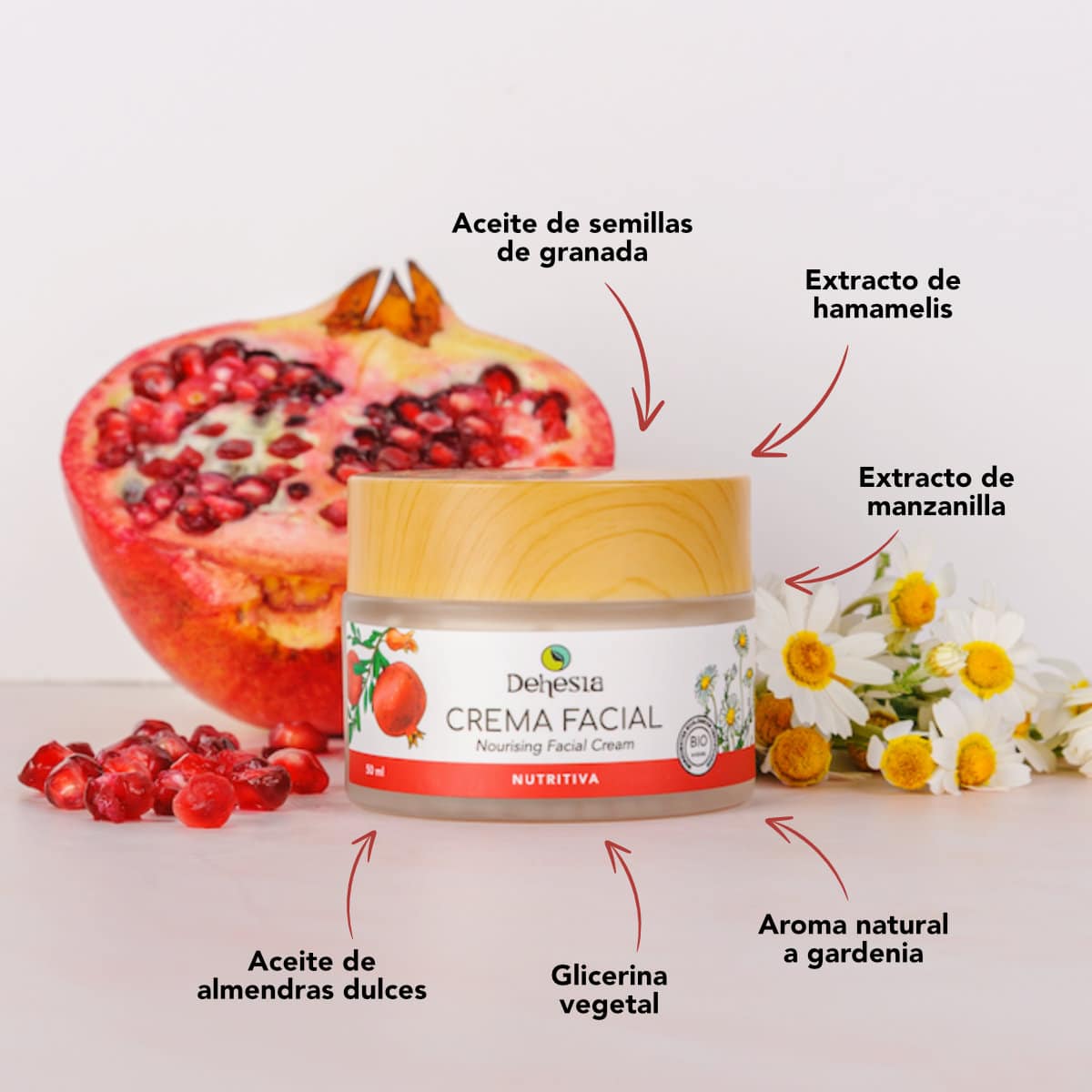 Dehesia Crema Facial Nutritiva BIO con Granada y Manzanilla 50ml