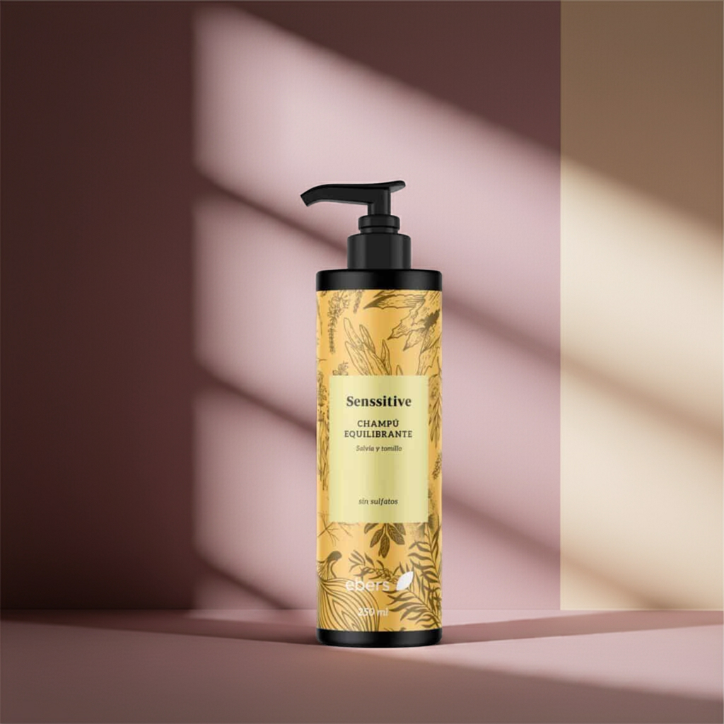 Ebers Champu Anticaspa Sin Sulfatos con Salvia y Tomillo 250 ml