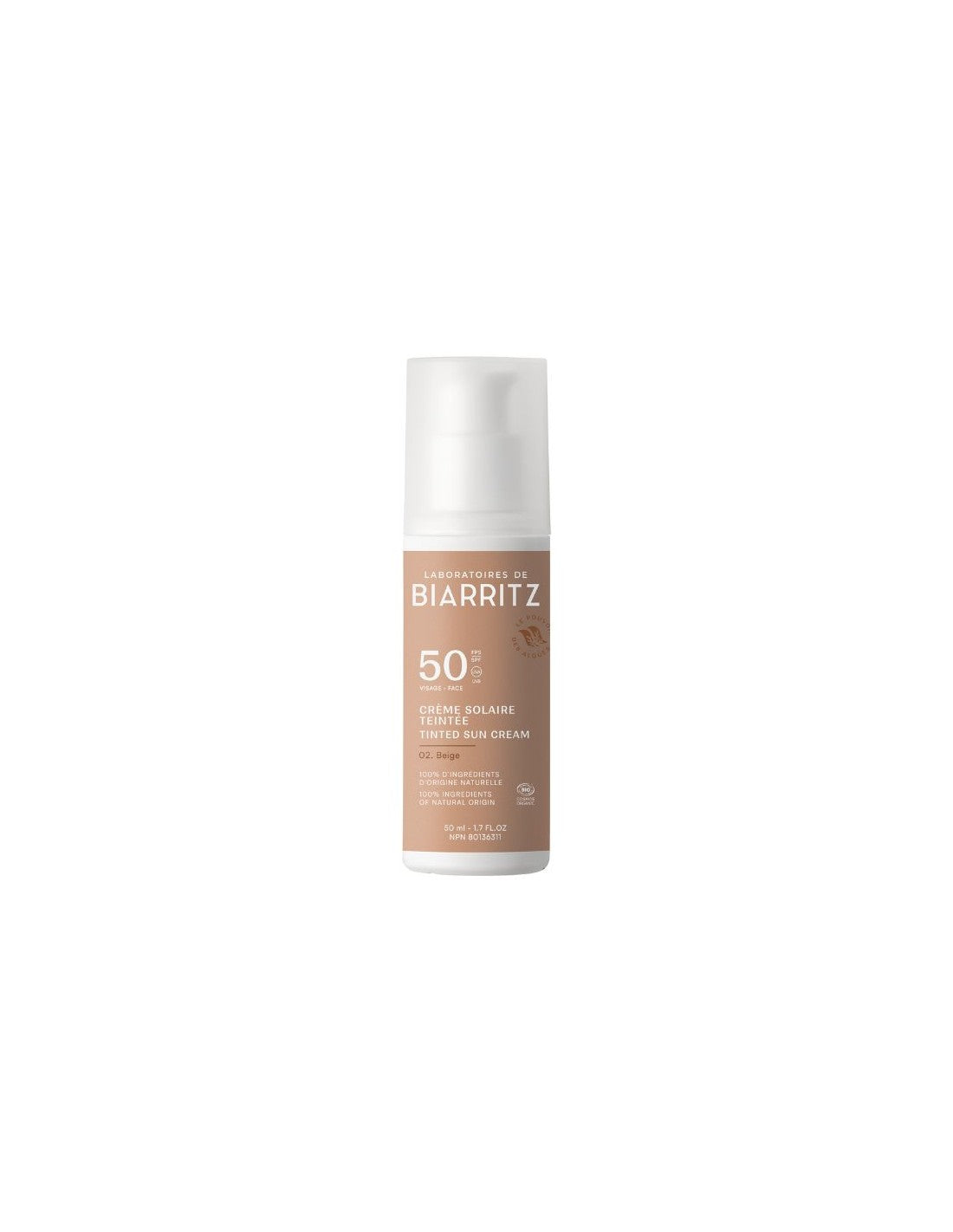 Laboratoires de Biarritz Crema Solar Facial Color Beige SPF50 50ml
