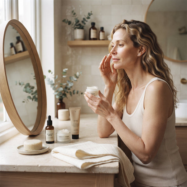 Rutina de belleza natural y sostenible con cosméticos naturales