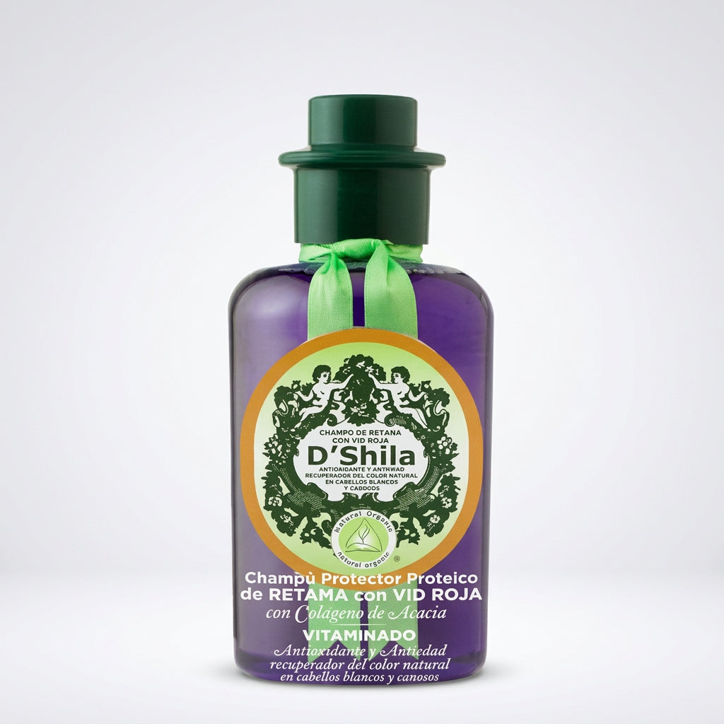 D'Shila Champú de Retama y Vid Roja para Cabello Blanco 300ml - DSHILA - cosmética