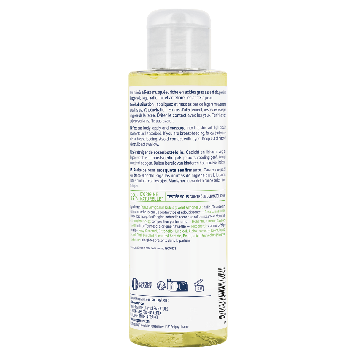 Natessance Aceite de Rosa Mosqueta 100ml - NATESSANCE - cosmética
