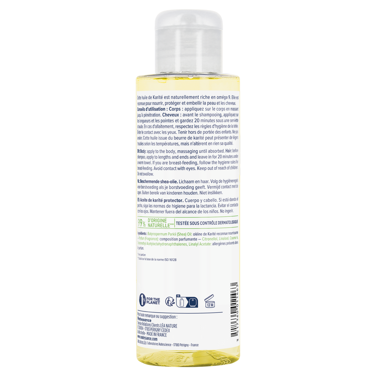 Natessance Aceite de Karité Nutritivo 100ml - NATESSANCE - cosmética