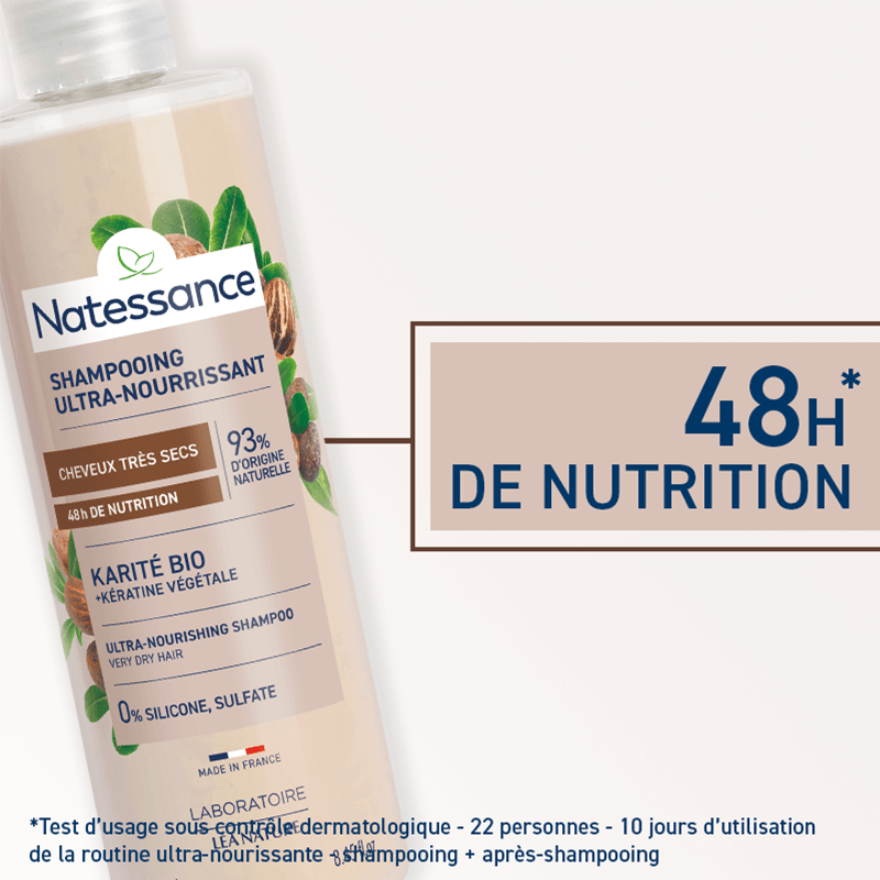 Natessance Champú de Karité Ultranutritivo 250ml - NATESSANCE - cosmética