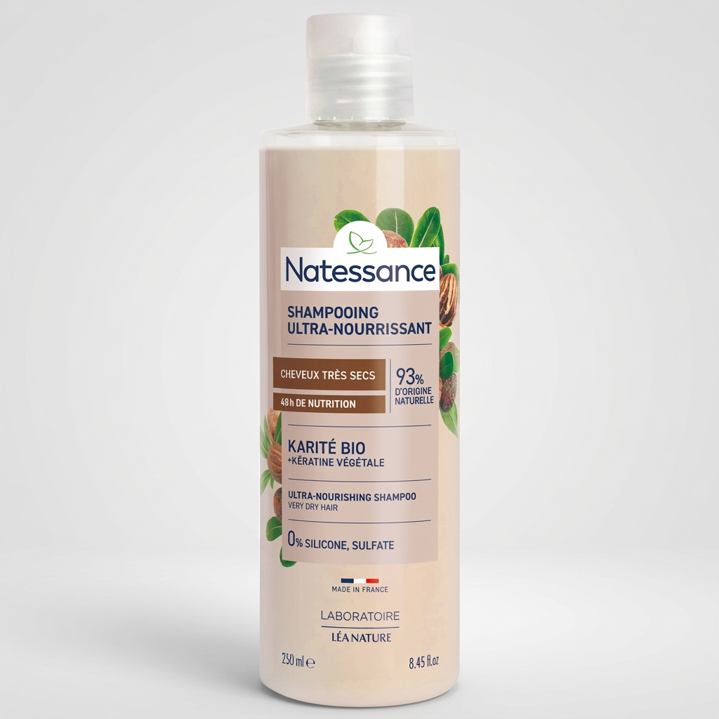 Natessance Champú de Karité Ultranutritivo 250ml - NATESSANCE - cosmética