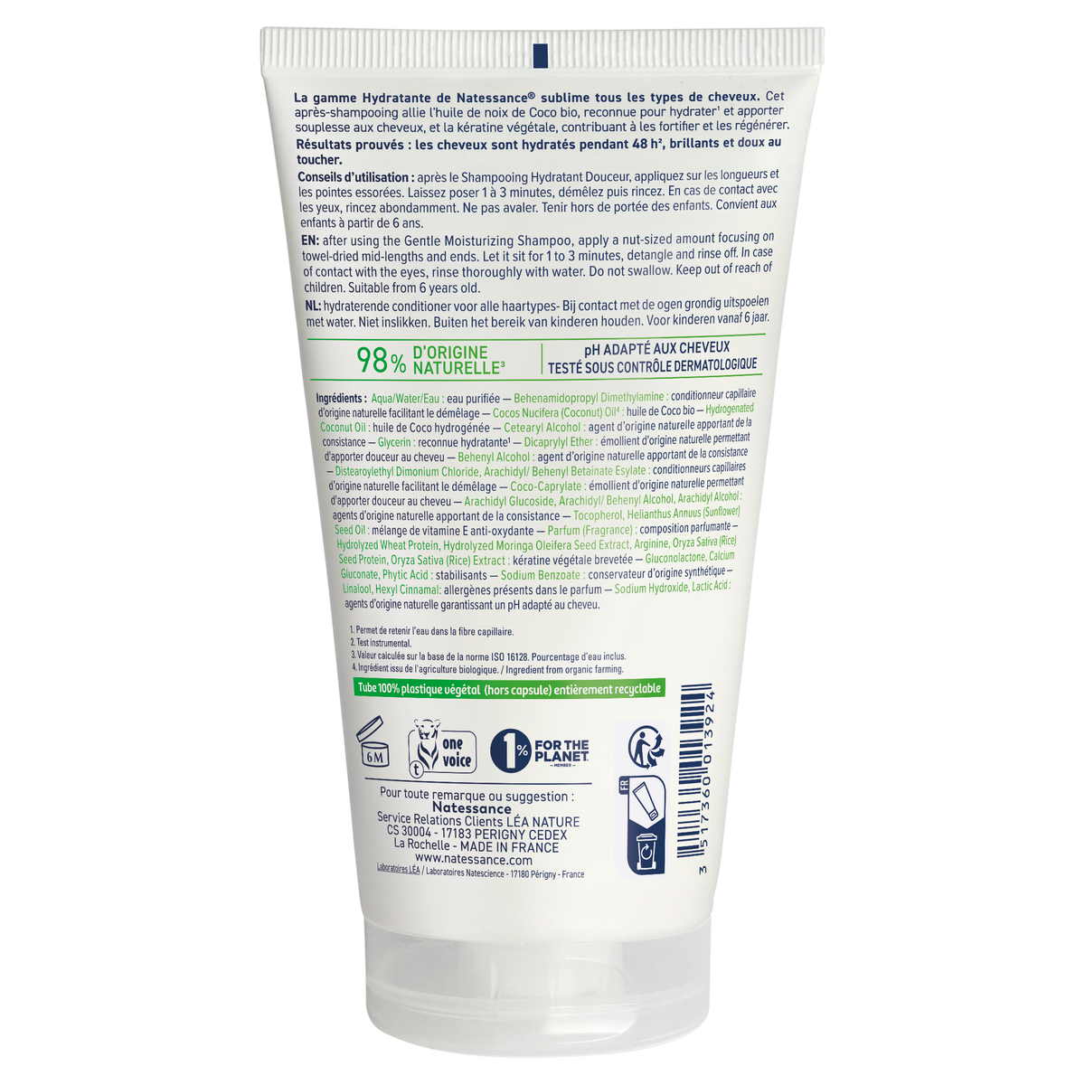 Natessance Acondicionador de Coco Extra Suave 150ml - NATESSANCE - cosmética