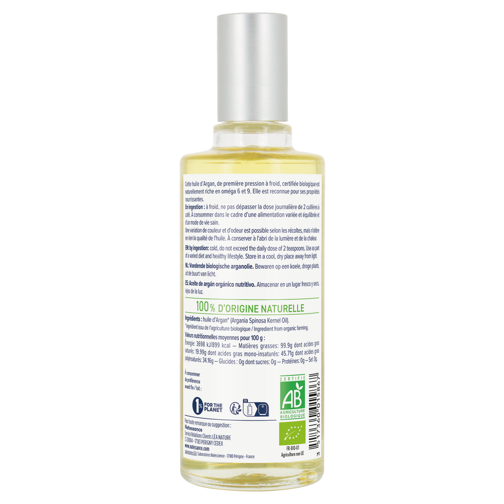 Natessance Aceite de Argán Ecológico 50ml - NATESSANCE - cosmética