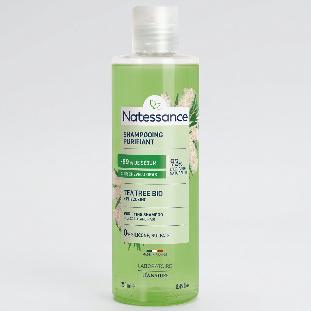 Natessance Champú de Árbol del Té para Cabello Graso 250ml - NATESSANCE - cosmética
