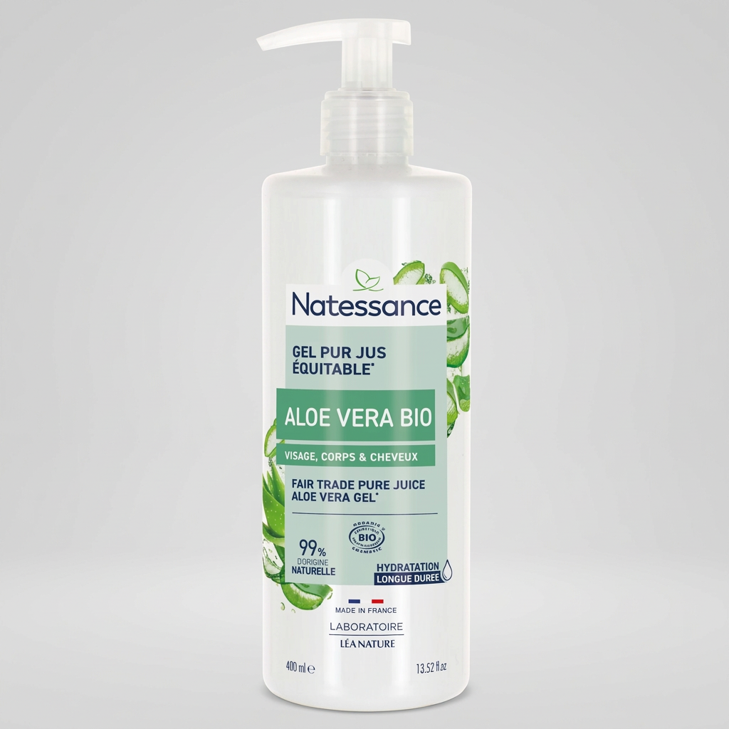 Natessance Gel de Aloe Vera Ecológico 400ml - NATESSANCE - cosmética
