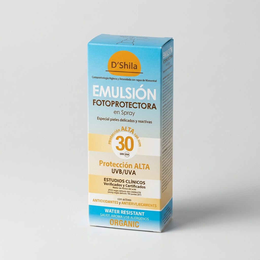 D'Shila Emulsión Fotoprotectora en Spray SPF30 200ml - DSHILA - cosmética