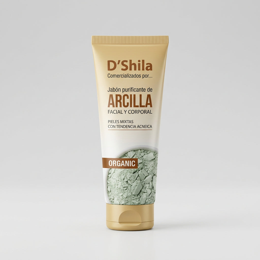 D'Shila Jabón de Arcilla Facial y Corporal 250ml - DSHILA - cosmética
