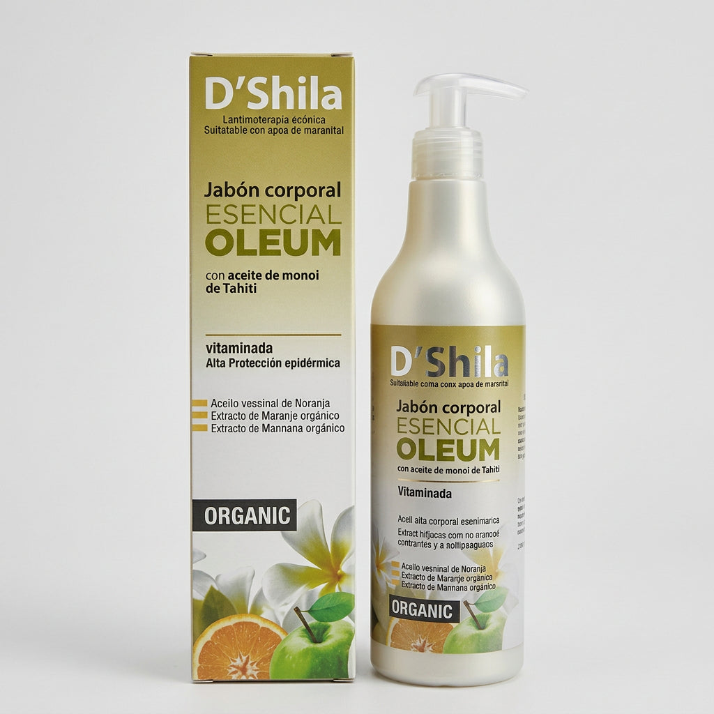 D'Shila Oleum Jabón Corporal Esencial Monoi de Tahití 500ml - DSHILA - cosmética