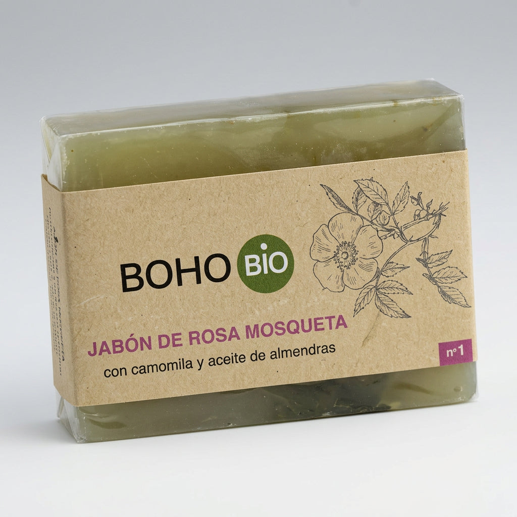 Boho Jabón de Rosa Mosqueta, Camomila y Almendras Bio 100g - BOHO - cosmética natural
