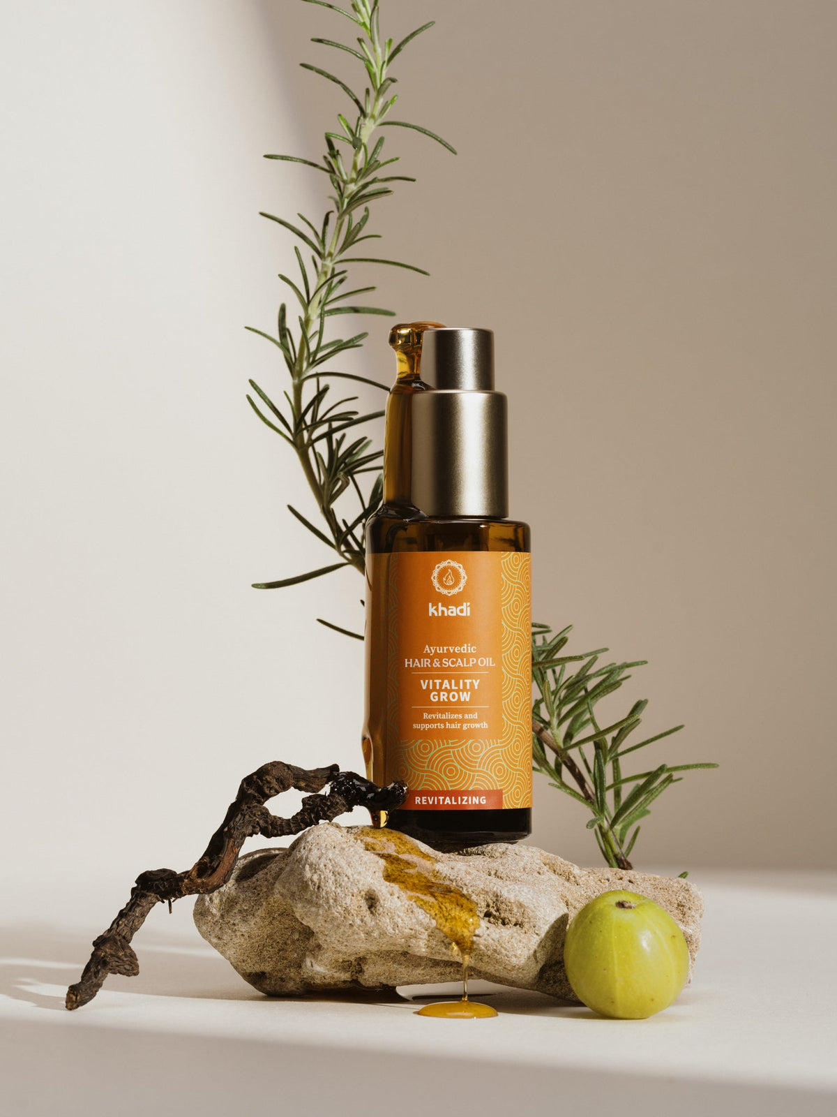 Khadi Aceite Capilar Vitality de Brahmi y Bhringaraj 50ml - KHADI - cosmética