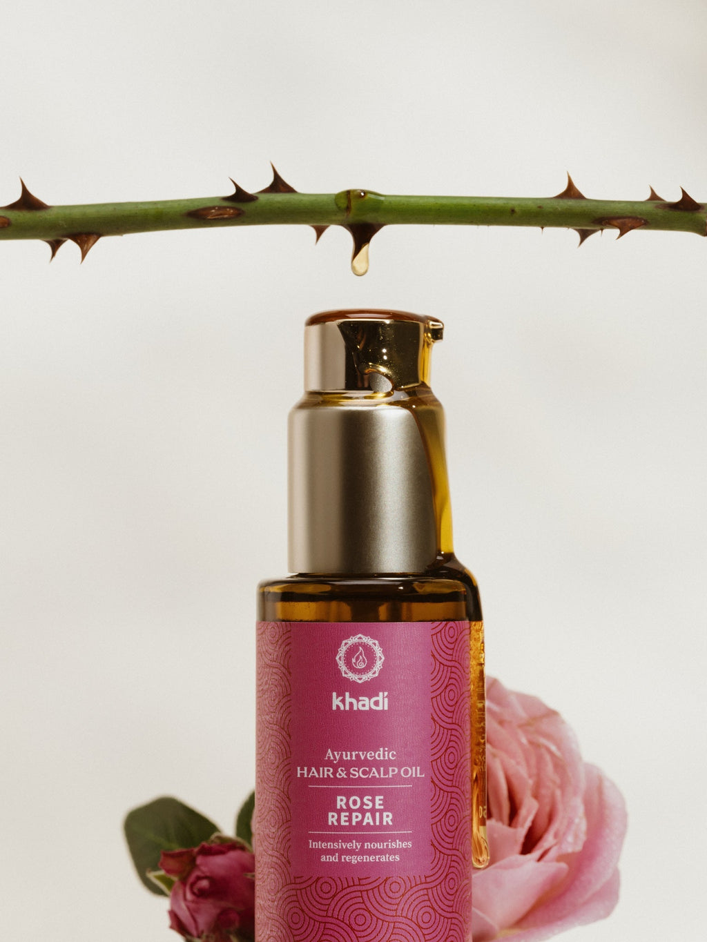 Khadi Aceite Capilar de Rosa para Cabello Castigado 50ml - KHADI - cosmética
