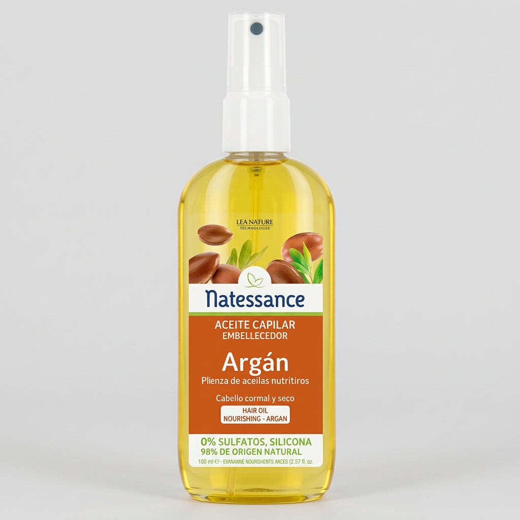 Natessance Aceite Capilar en Spray de Argán, Karité y Oliva 160ml - NATESSANCE - cosmética