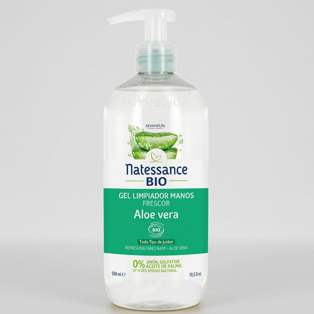 Natessance Gel Limpiador de Manos Aloe Vera 500ml - NATESSANCE - cosmética
