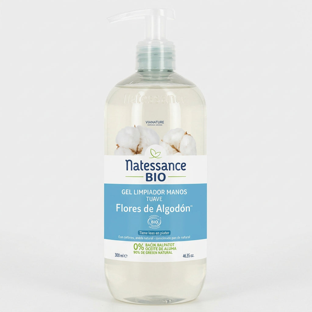 Natessance Gel Limpiador de Manos Flor de Algodón 500ml - NATESSANCE - cosmética