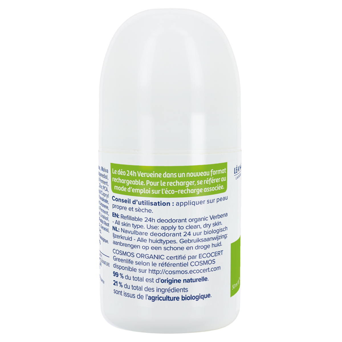 Natessance Desodorante Roll-on Recargable Verbena 50ml - NATESSANCE - cosmética
