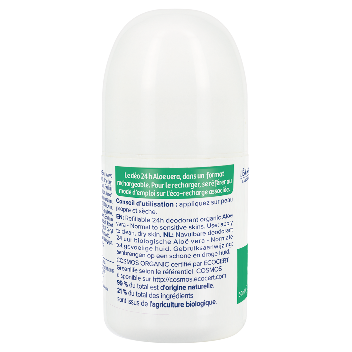Natessance Desodorante Roll-on Recargable Aloe Vera 50ml - NATESSANCE - cosmética
