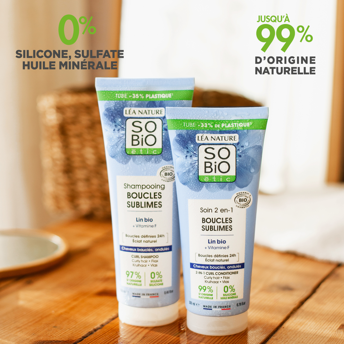 SO'BiO étic Acondicionador 2 en 1 de Lino para Cabello Rizado 200ml - SO'BIO ETIC - cosmética natural