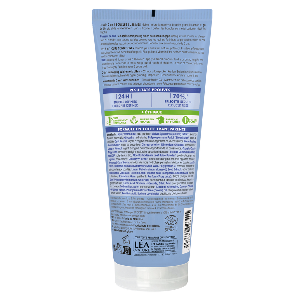 SO'BiO étic Acondicionador 2 en 1 de Lino para Cabello Rizado 200ml - SO'BIO ETIC - cosmética natural