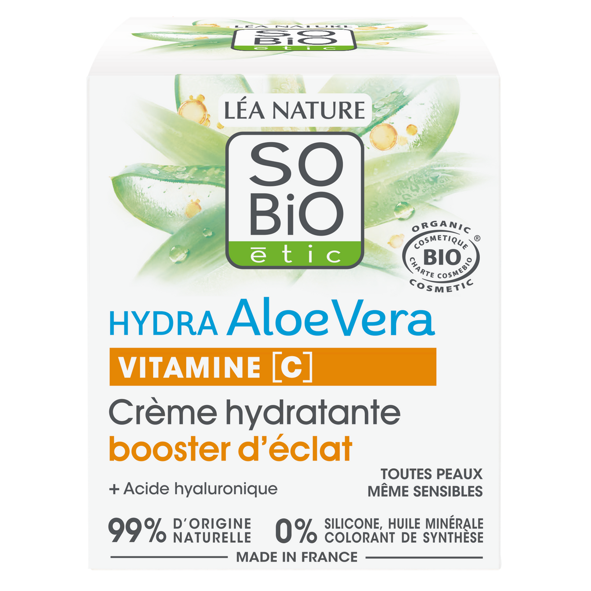 SO'BiO étic Crema Hidratante Iluminadora con Vitamina C HYDRA Aloe Vera 50ml - SO'BIO ETIC - cosmética natural