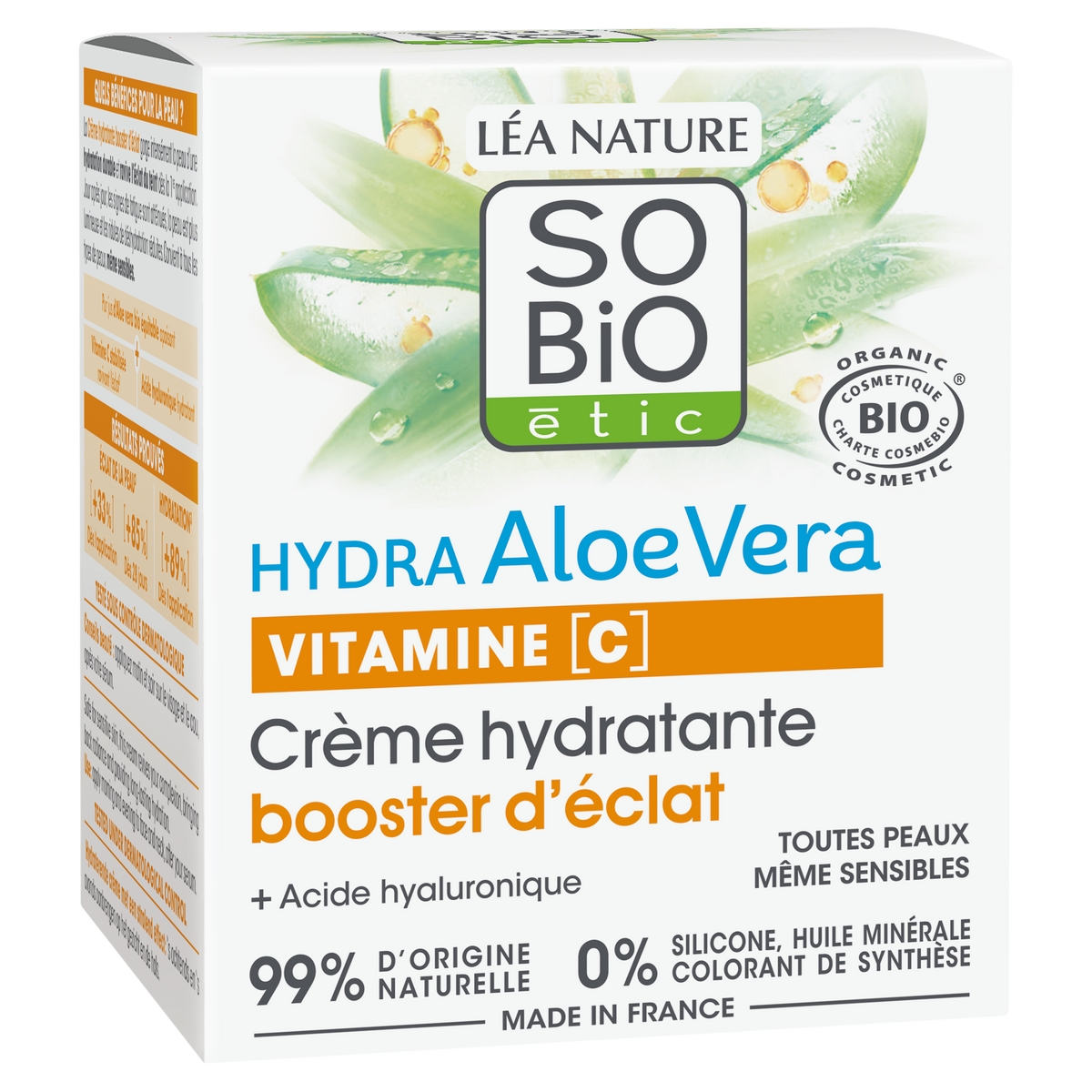 SO'BiO étic Crema Hidratante Iluminadora con Vitamina C HYDRA Aloe Vera 50ml - SO'BIO ETIC - cosmética natural