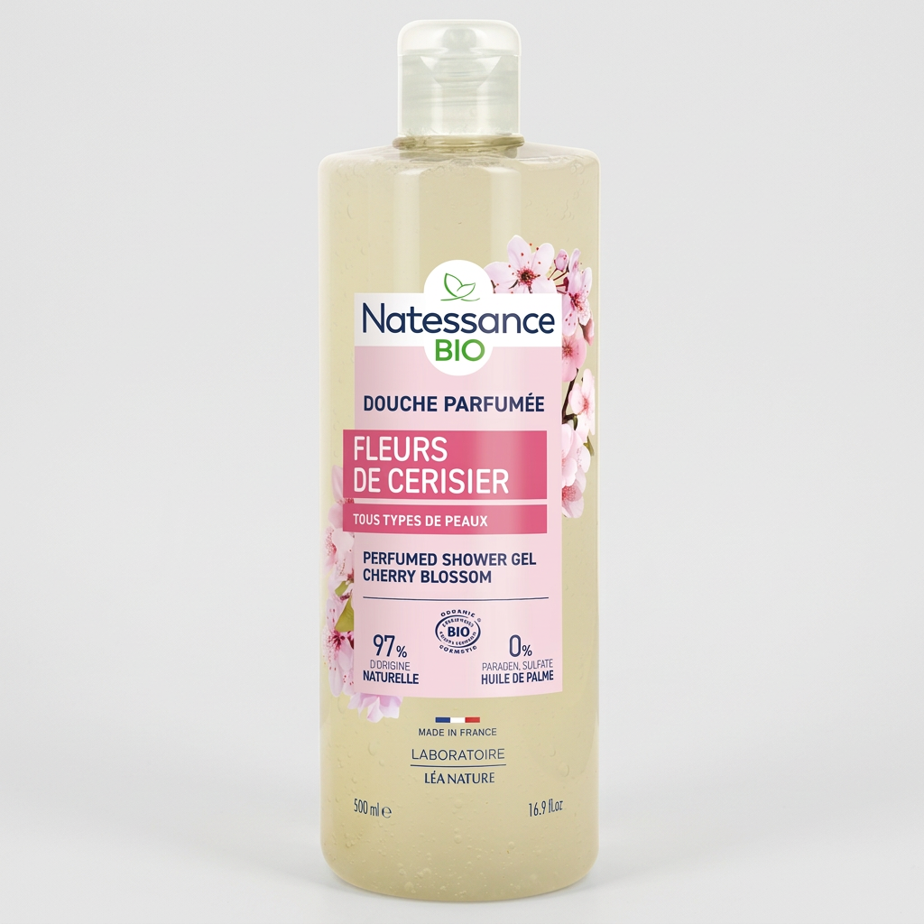 Natessance Gel de Ducha Perfumado Flor de Cerezo 500ml - NATESSANCE - cosmética
