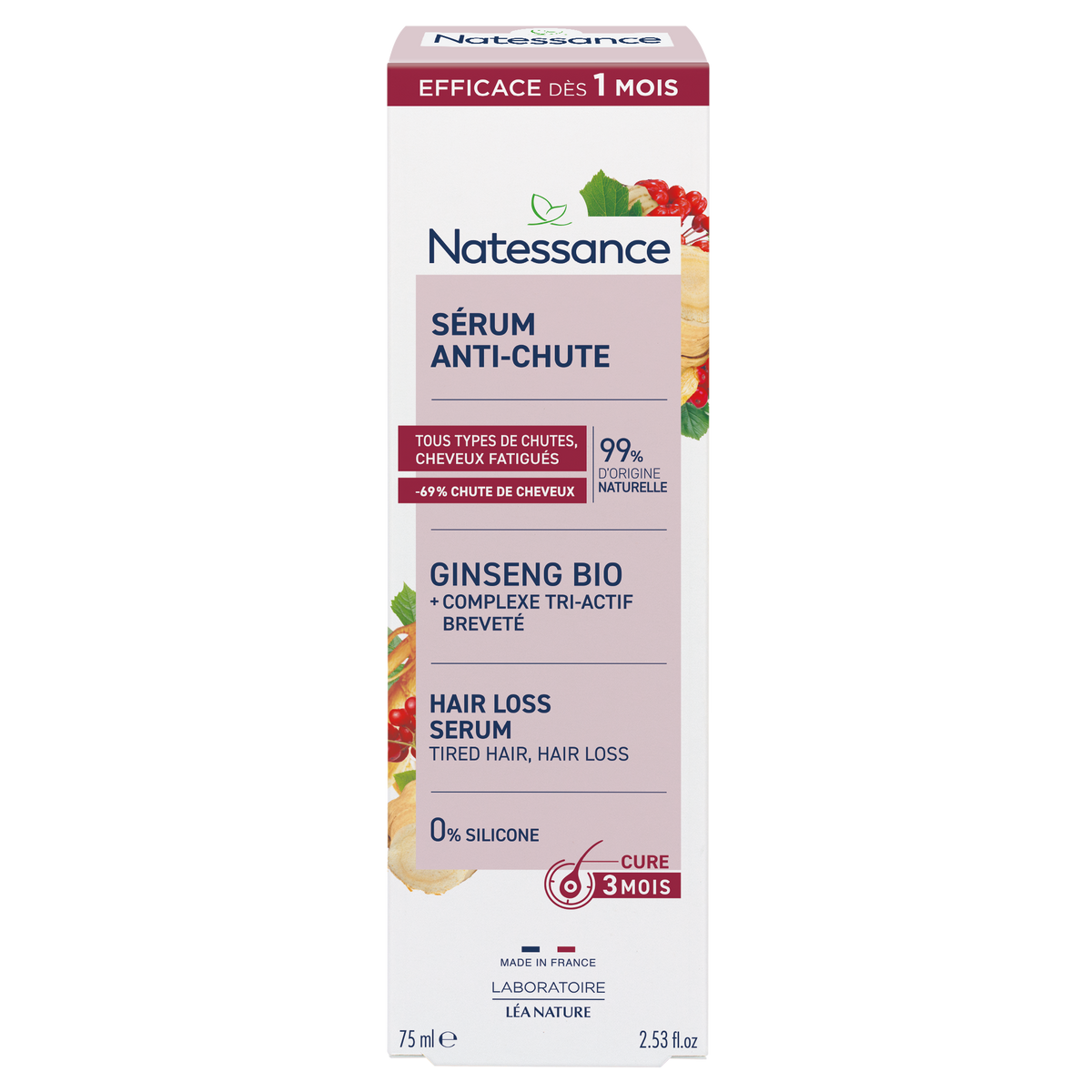 Natessance Sérum Capilar Fortificante con Ginseng 75ml - NATESSANCE - cosmética