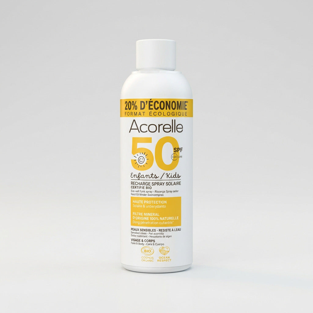 Acorelle Recarga Spray Solar Niños SPF50 150g - ACORELLE - cosmética natural