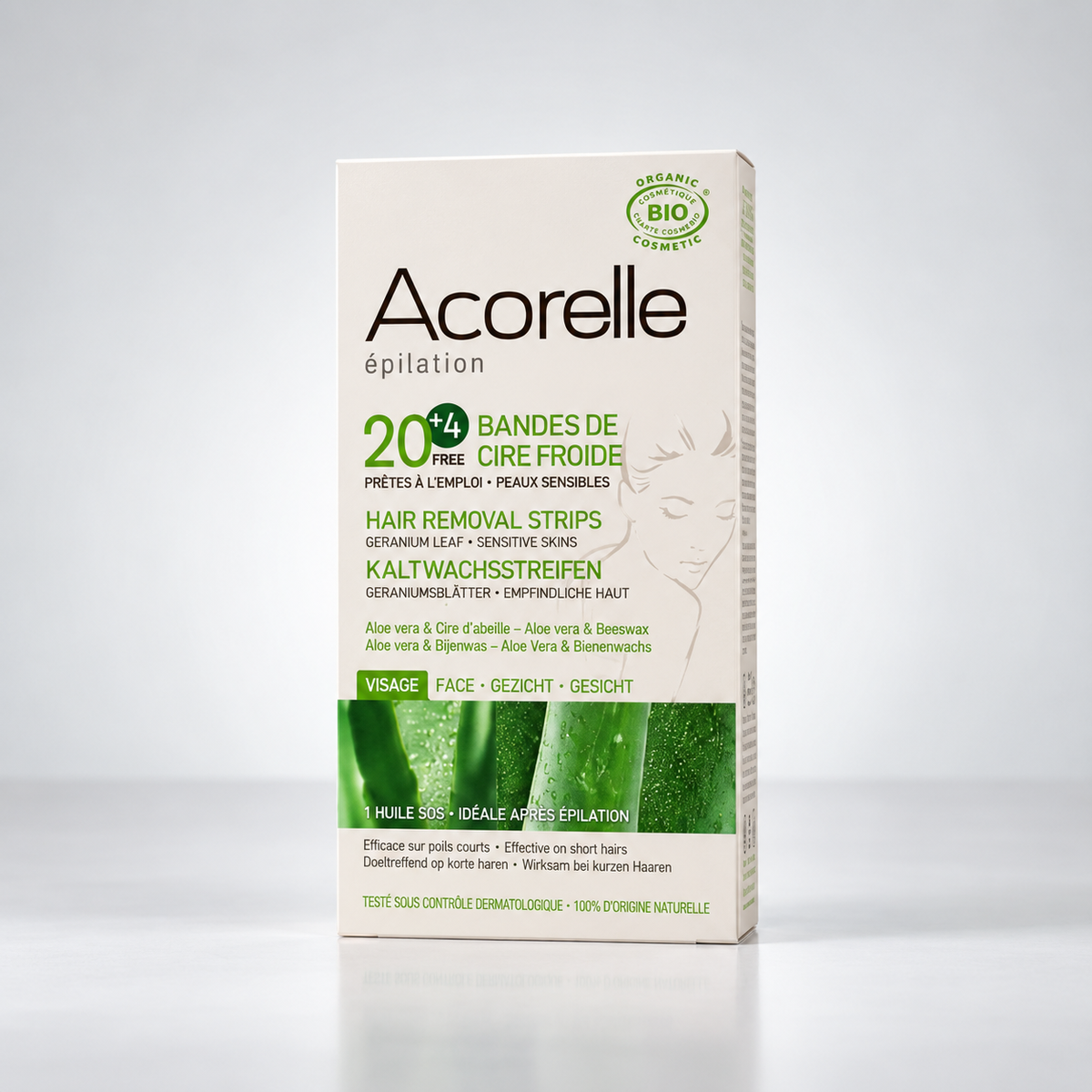 Acorelle Bandas de Cera Fría Facial 20uds+4 - ACORELLE - cosmética natural