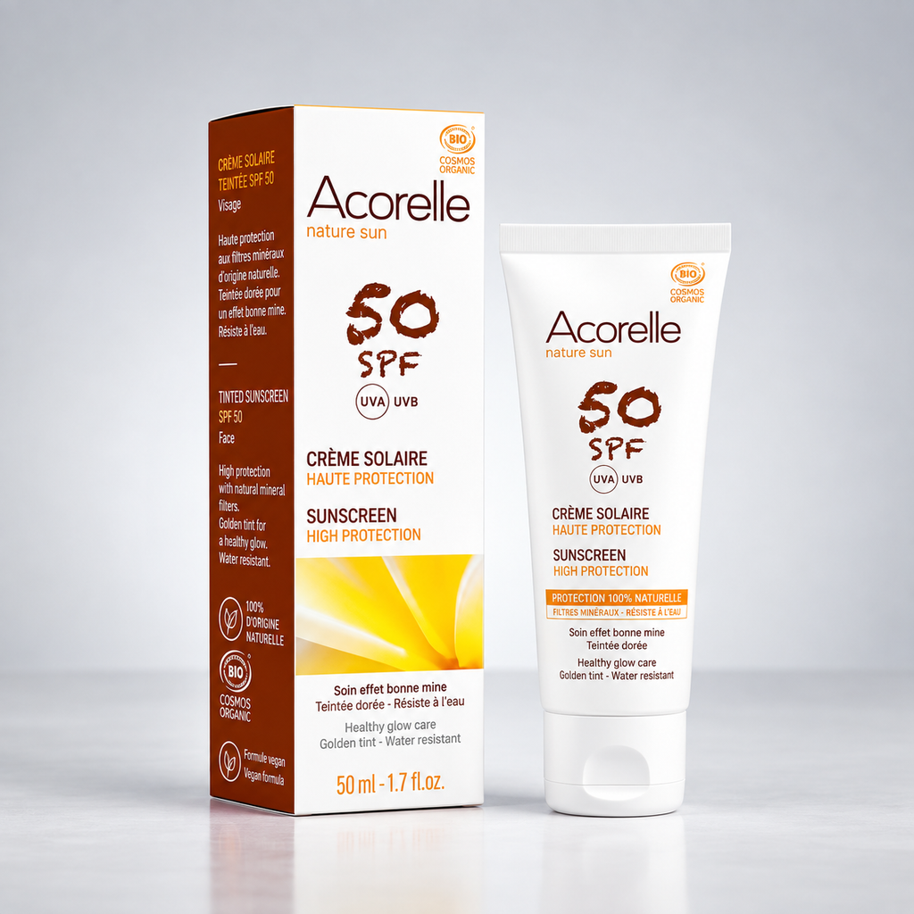 Acorelle Crema Solar Facial SPF50 50ml - ACORELLE - cosmética natural