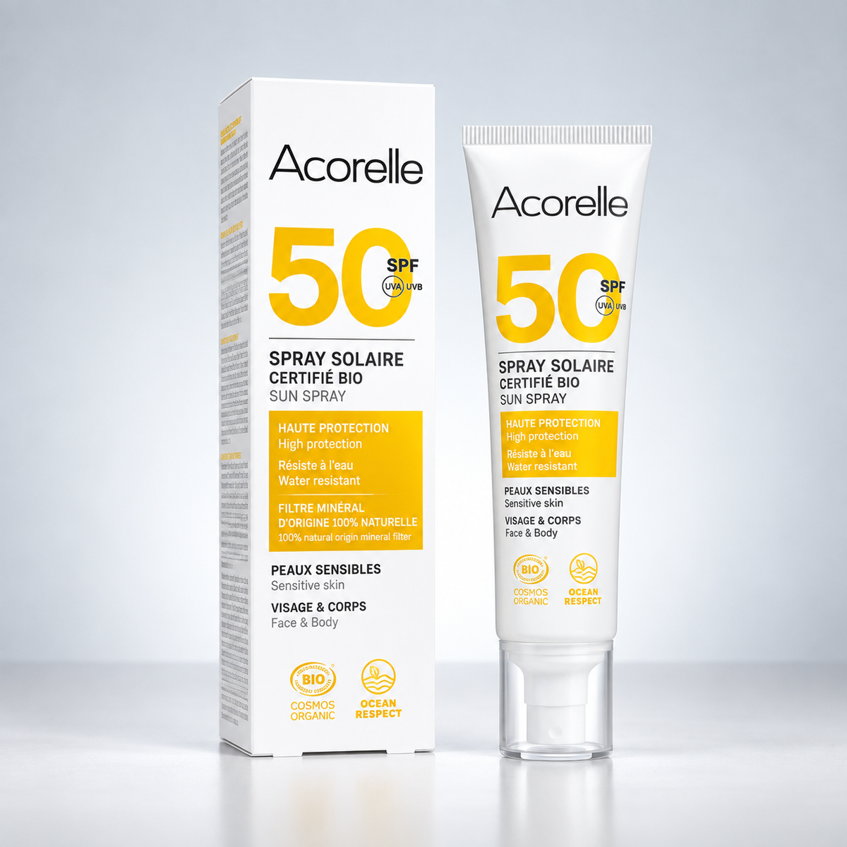 Acorelle Spray Solar SPF50 100ml - ACORELLE - cosmética natural