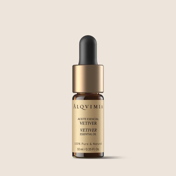 Aceite Esencial de Vetiver 10ml de Alqvimia en botella de vidrio