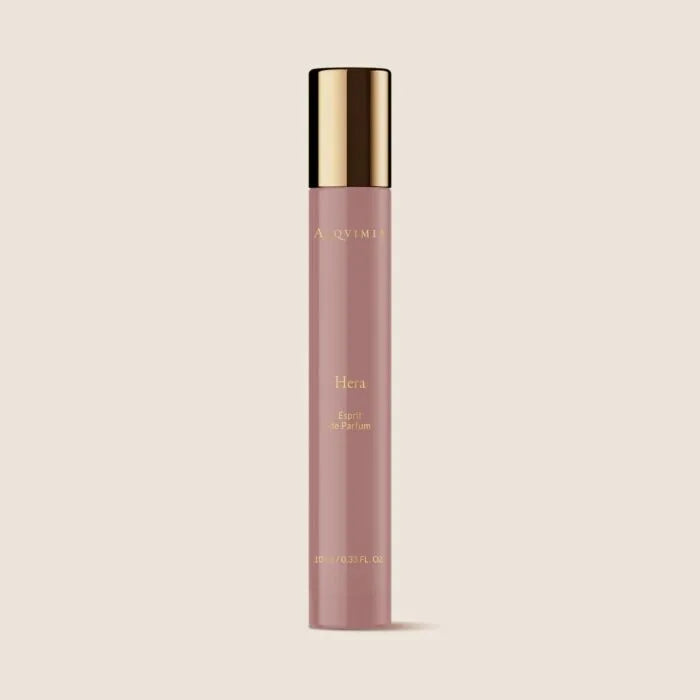 Perfume natural Esprit de Parfum Hera de Alqvimia en formato de 10ml, con diseño exclusivo inspirado en la feminidad y la diosa Hera.