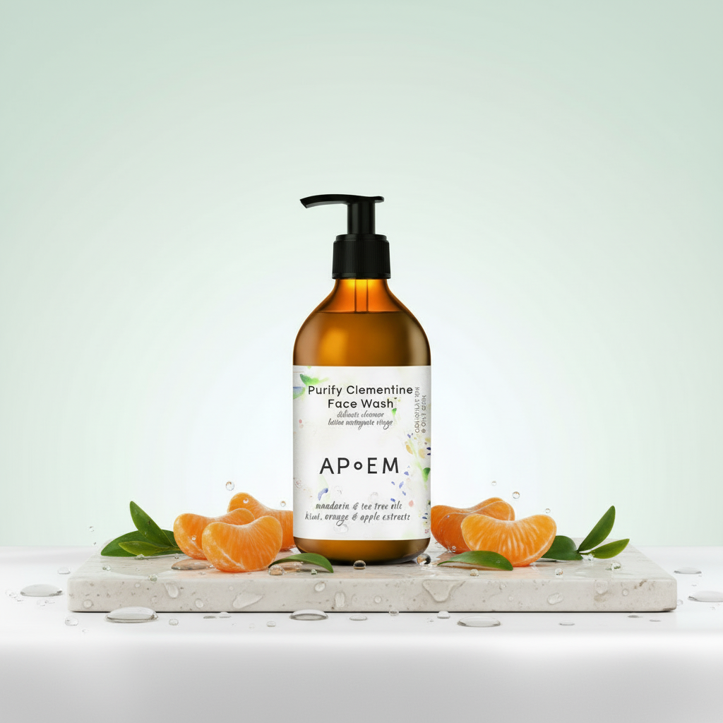 Apoem Limpiador Facial Detox Face Wash con Mandarina y Arbol de Te 300ml