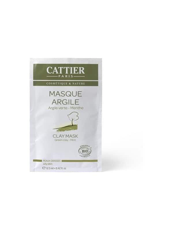 Cattier Mascarilla Facial en Sobre Monodosis con Arcilla Verde para Piel Grasa 12.5mlx12uds