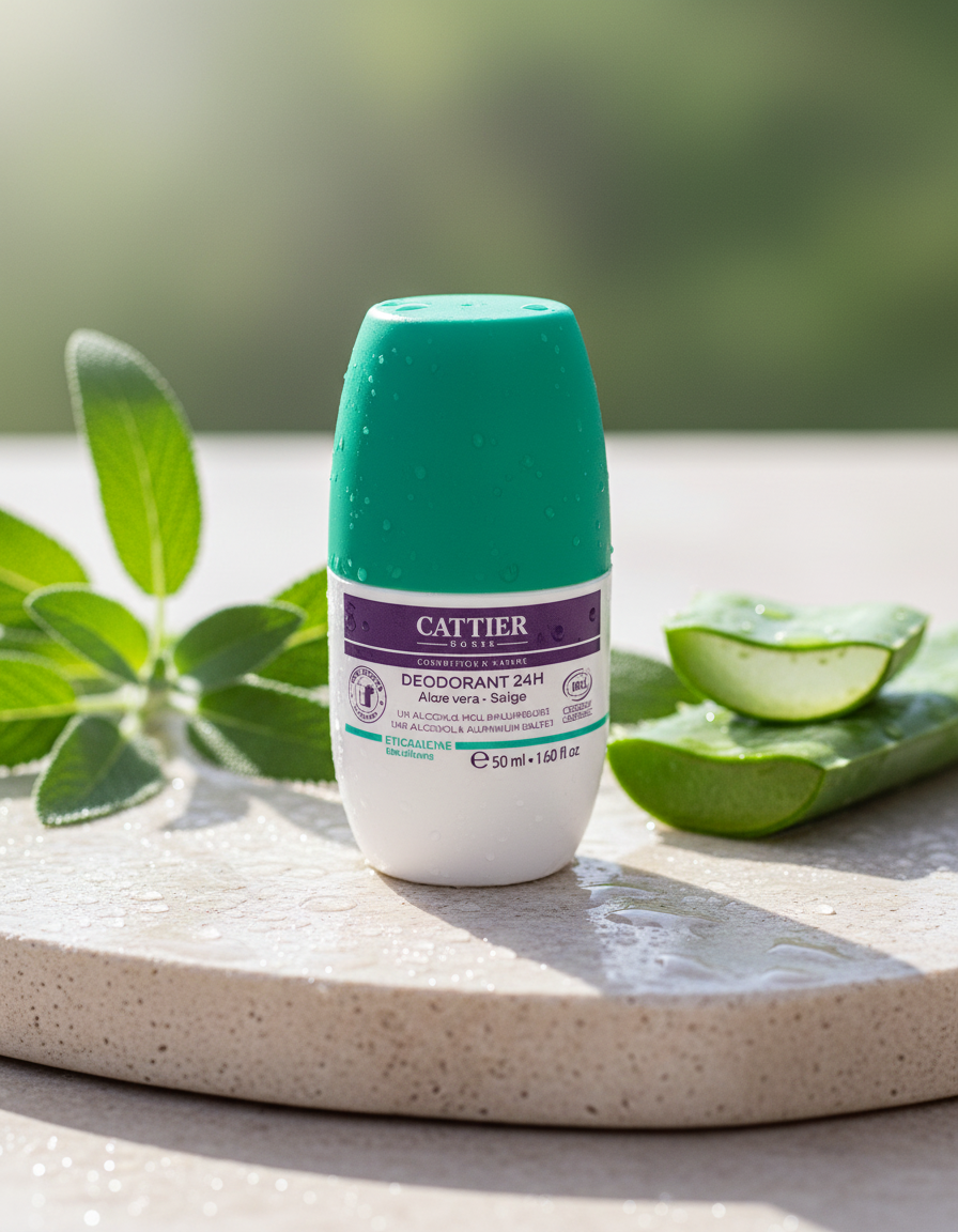 Cattier Desodorante Roll-On 24 Horas con Aloe Vera y Salvia 50ml
