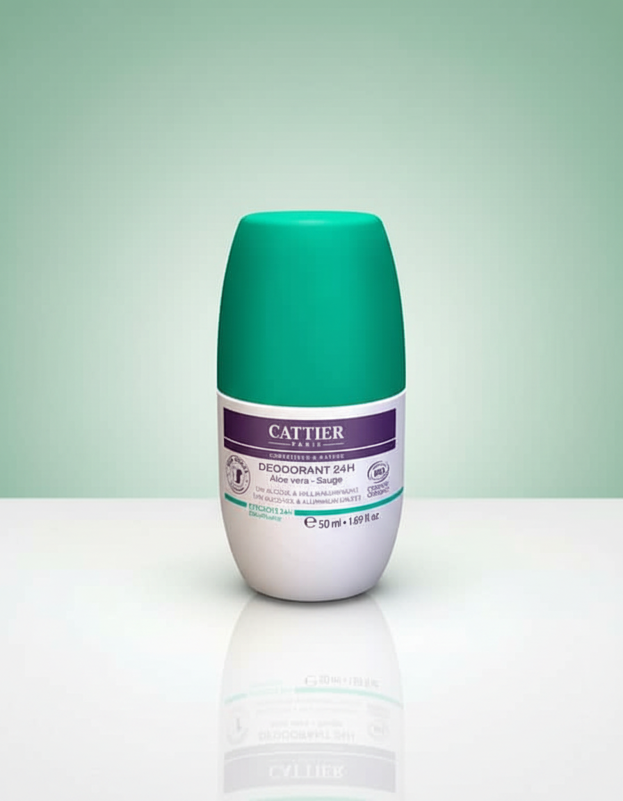 Cattier Desodorante Roll-On 24 Horas con Aloe Vera y Salvia 50ml