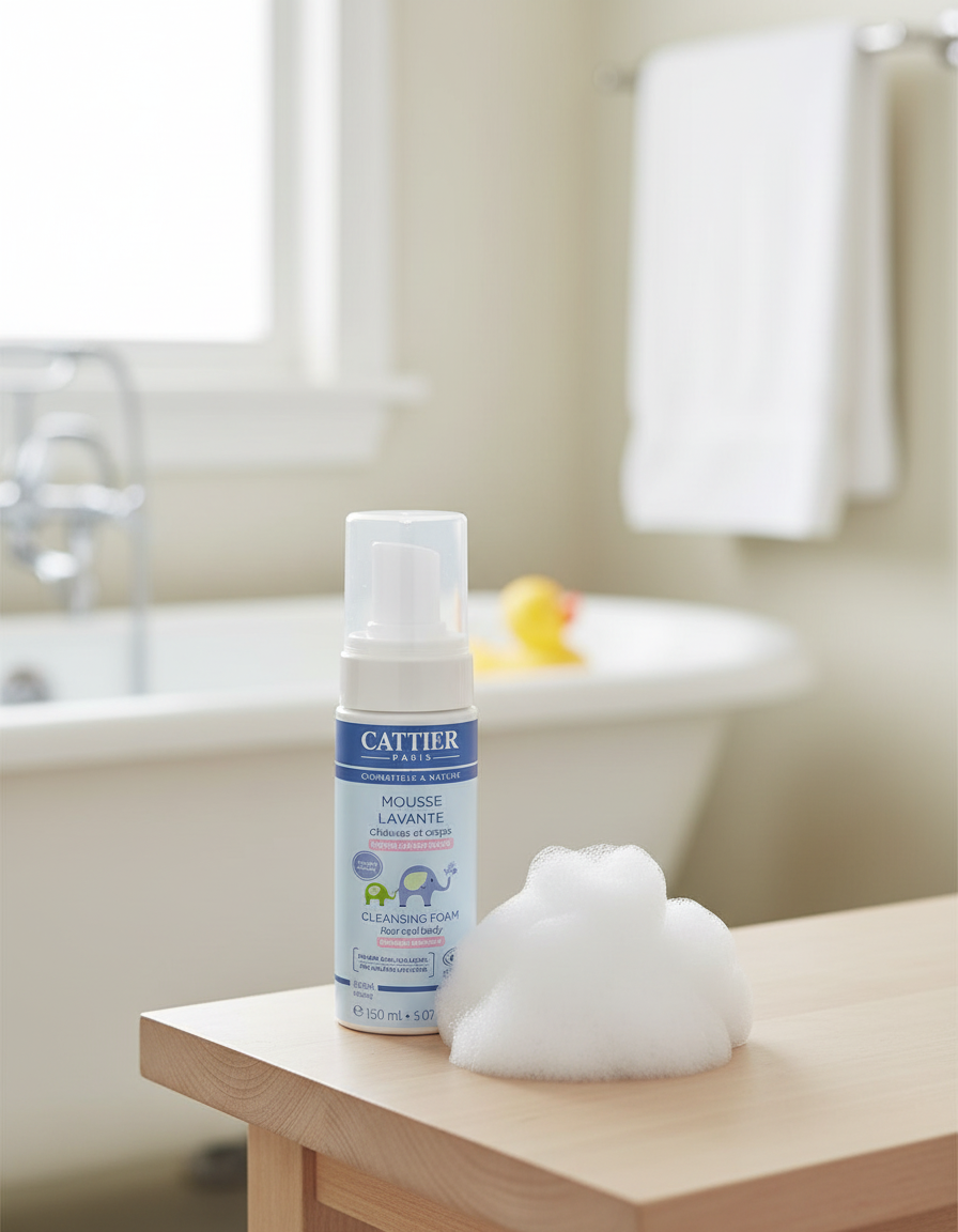 Cattier Espuma Limpiadora de Bebe para Piel y Cabello 150ml