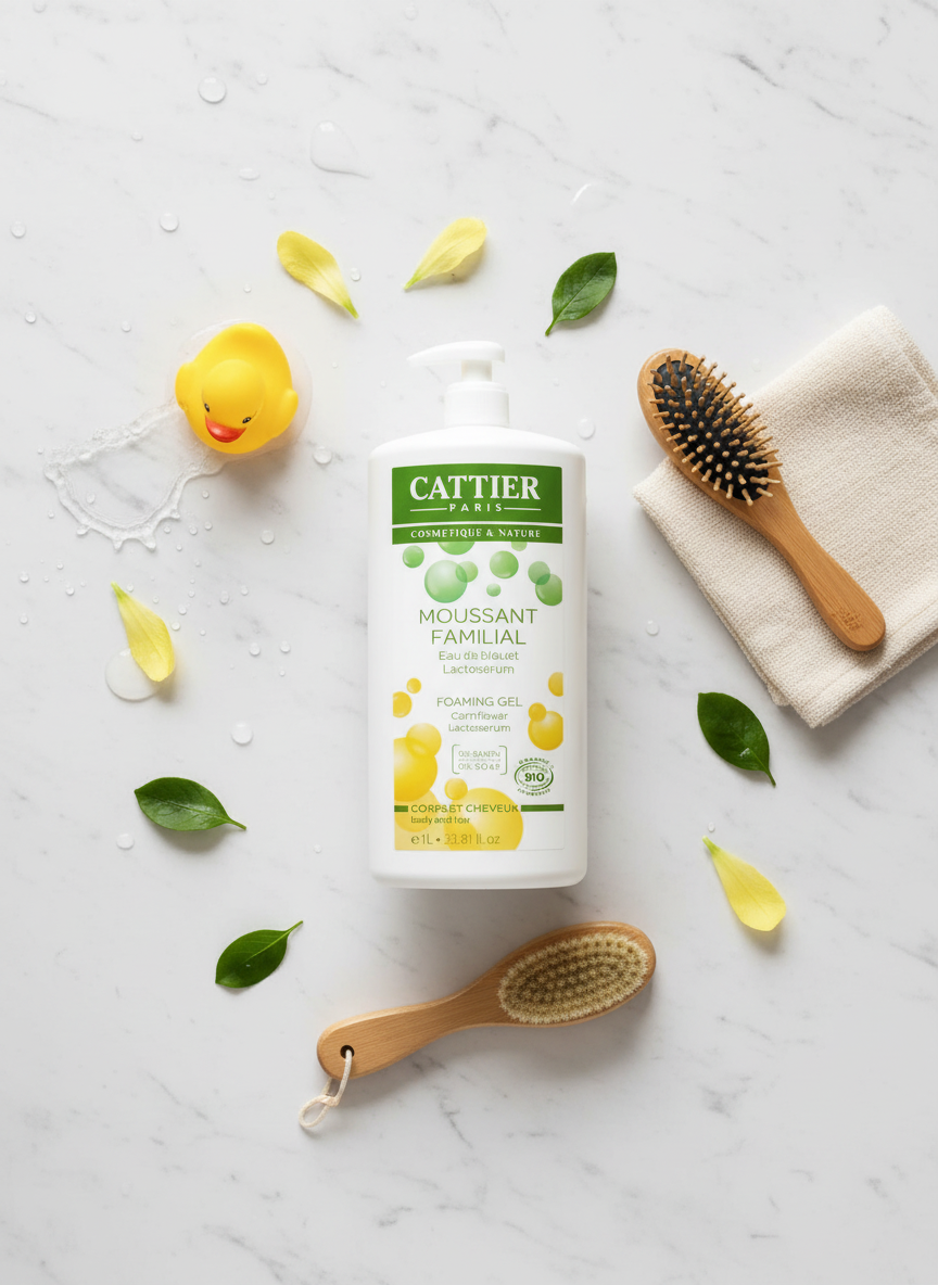 Cattier Gel de Baño y Champu Espumoso Familiar 1lt - CATTIER - cosmética natural