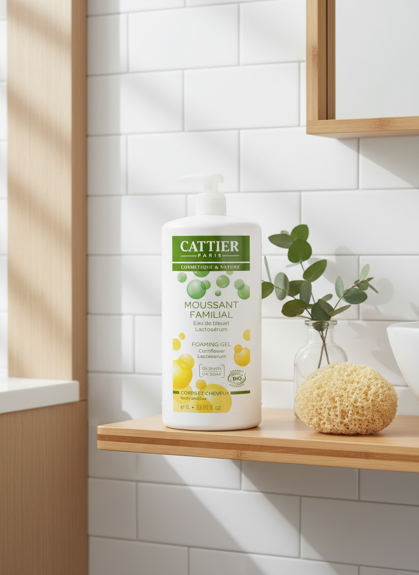 Cattier Gel de Baño y Champu Espumoso Familiar 1lt - CATTIER - cosmética natural