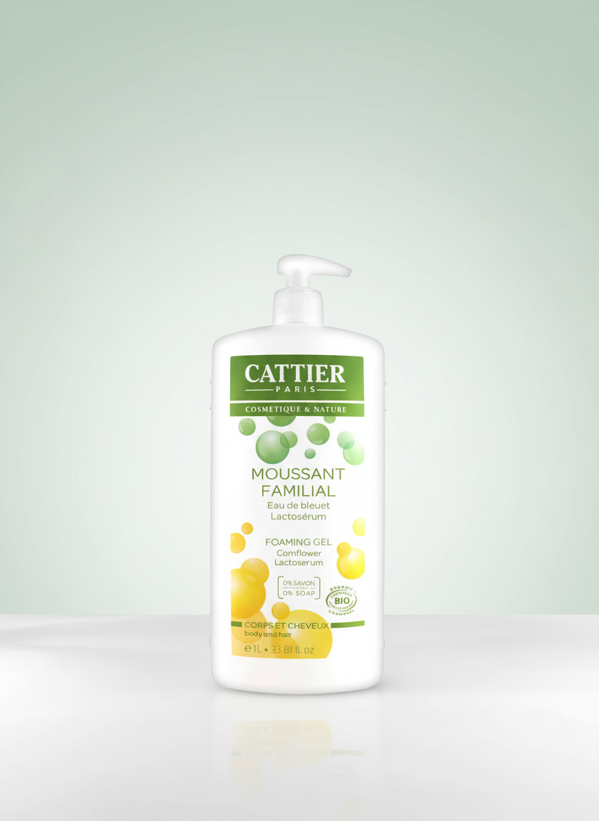 Cattier Gel de Baño y Champu Espumoso Familiar 1lt - CATTIER - cosmética natural
