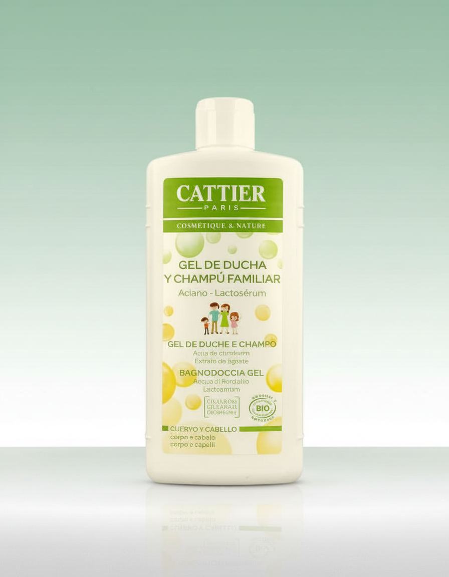 Cattier Gel de Baño y Champu Espumoso Familiar 500ml - CATTIER - cosmética natural