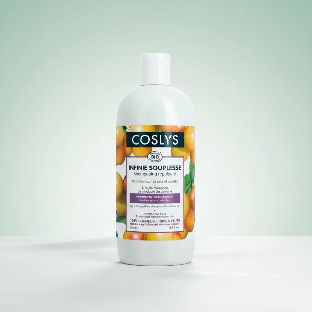 Coslys Champú para Cabello Seco y Dañado con Aceite de Ciruela 500ml - COSLYS - cosmética natural