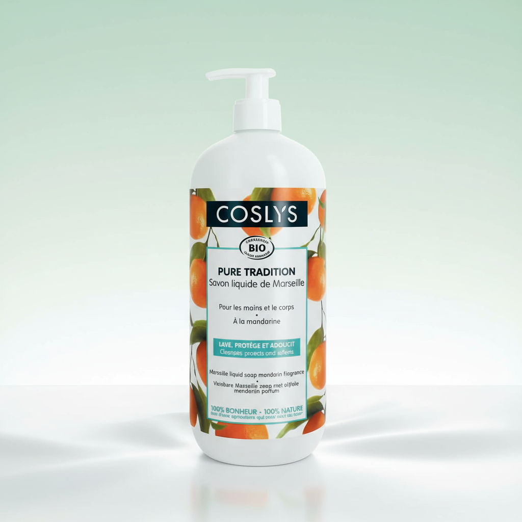 Coslys Jabón de Marsella al Aroma de Mandarina 1L - COSLYS - cosmética natural