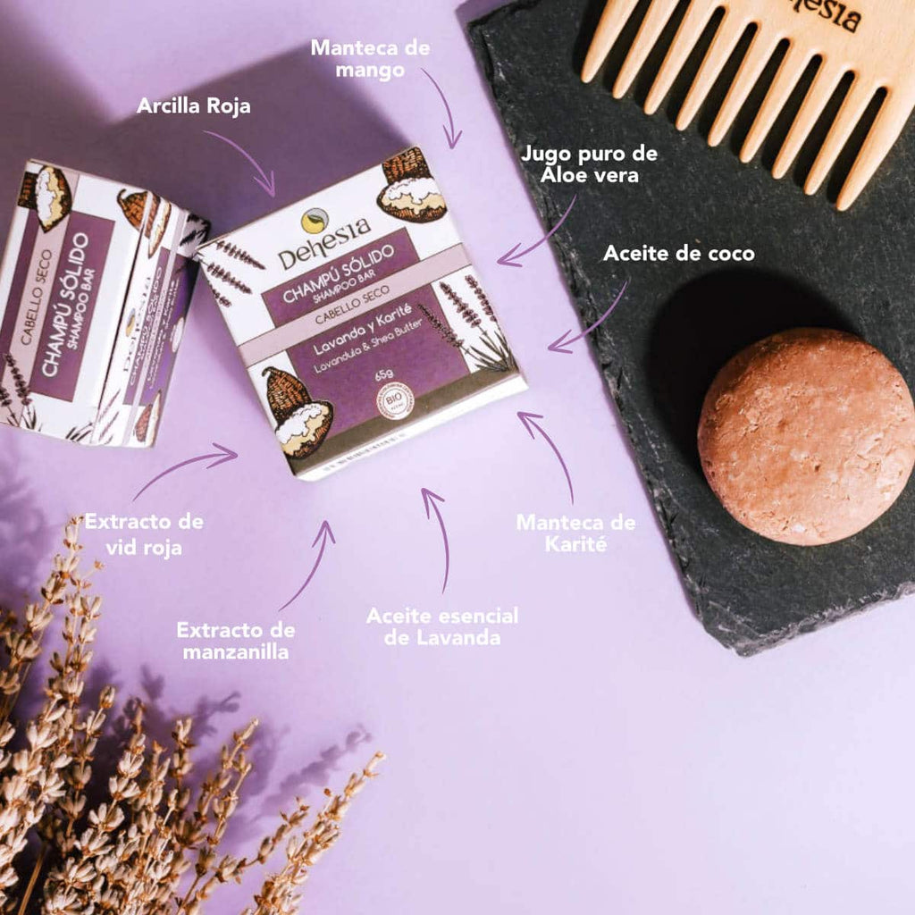 Dehesia Champú Sólido BIO Cabello Normal-Seco con Lavanda y Karité